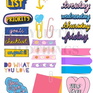 Digital Stickers for GoodNotes Planner, GoodNotes Stickers, Pre-cropped Digital Planner Stickers,