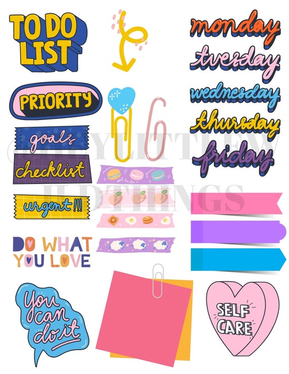 Digital Stickers for Goodnotes Planner Goodnotes Stickers Etsy