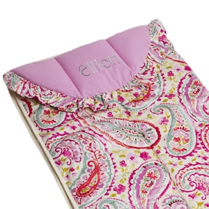 Paisley Kids Sleeping Bag - Flannel-lined, All cotton  - Personalize with name or monogram.