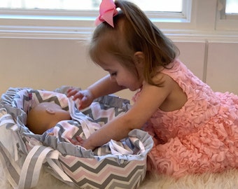 Doll Basket - Chevron