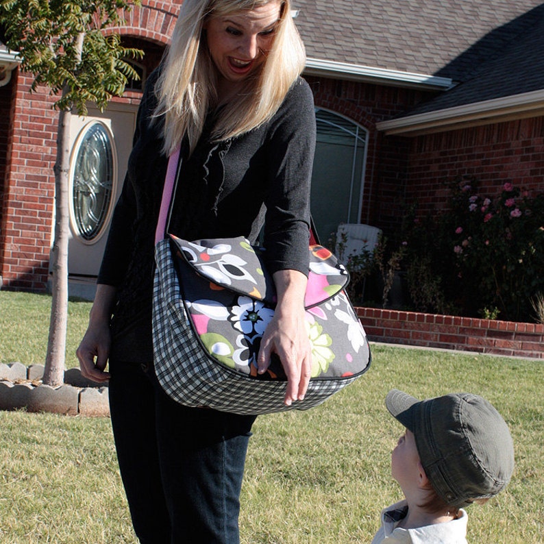 Monogrammed Messenger Diaper Bag Pebbles Sky Blue Etsy
