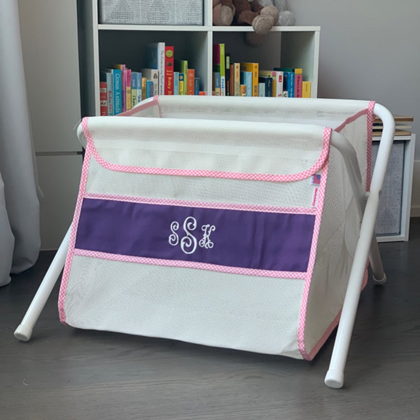 Kids Toy Box With Purple Personalizing Band Folds Portable Etsy