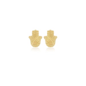 Log Hamsa Studs