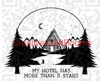 Mein Hotel hat mehr als fünf Sterne PNG und kostenlose svg, See Szene svg, Angeln svg Cabin svg