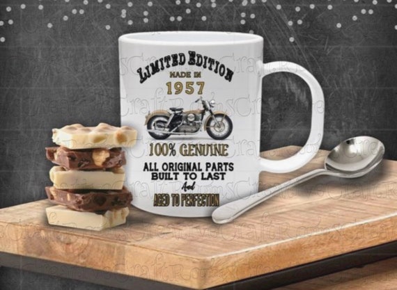 Made in 1957 instant download PNG file for print and cut or sublimation printing, Motorcycle Png, Birthday sublimation design
