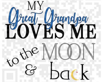 Mi bisabuelo me ama hasta la luna y más allá Descarga instantánea PNG para impresión por sublimación