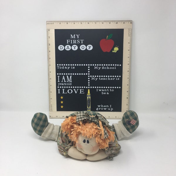 Back To School Chalkboard, First Day Of School Chalkboard, Back To School Sign, Ruler Framed Chalkboard, Reusable Chalkboard, Ruler sign