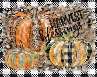 Ernte Segen sofortiger Download für Druck und Schnitt, Kürbisse Sublimation png, Herbst Clipart, Thanksgiving Sublimationsdesign