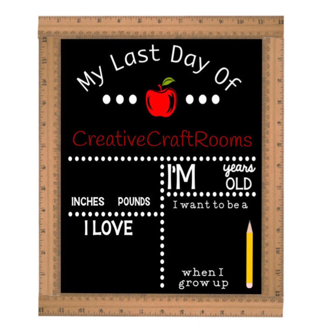 Last Day of School Reusable Chalkboard Sign, Reusable Last Day of ...