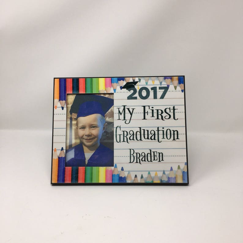 my first graduation photo frame preschool personalized etsy