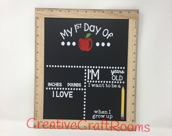 First Day of School Chalkboard, Reusable First Day of School Chalkboard, First Day of School Sign Ruler, Back to School Sign, Ruler Sign