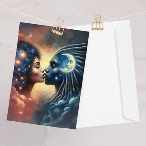 Moon and Stars the Universes First lovers - My Endless Love Couples Card - Jubileum, Just Cause-kaart, verjaardagskaart | Black Love-collectie