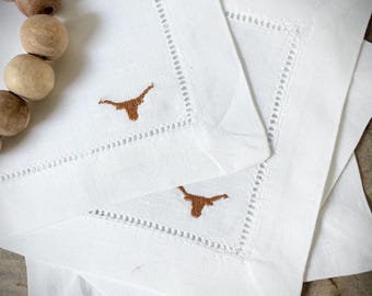 Texas Longhorns Cocktailservietten - Besticktes UT Game Day Decor