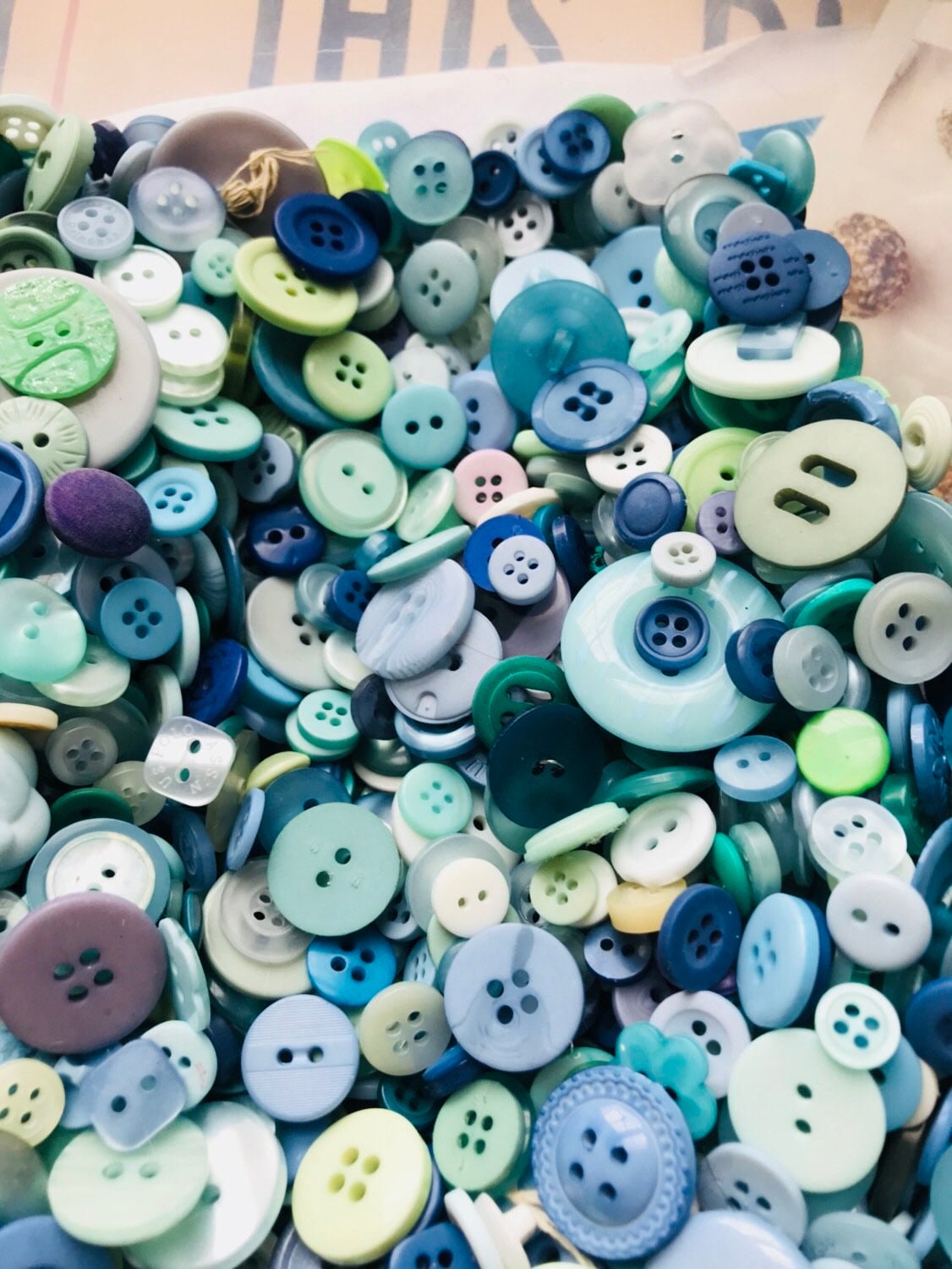 Mixed Assorted Green Coloured Buttons