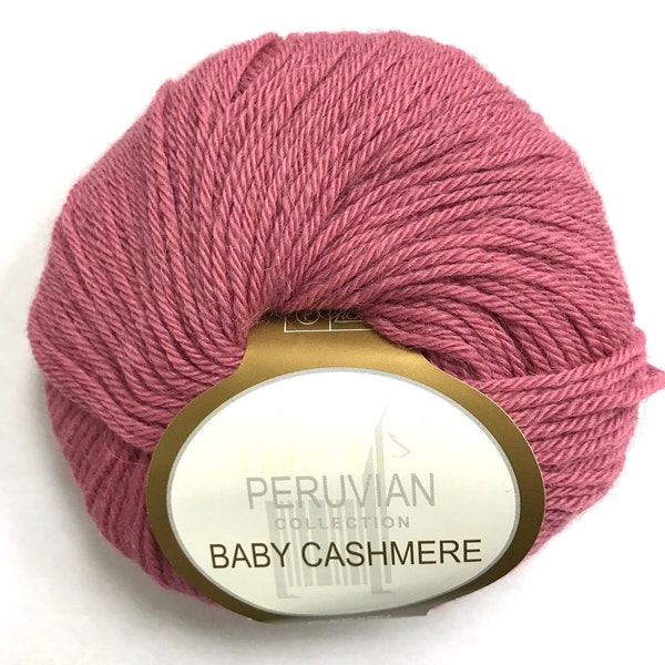 Dusty Pink Baby Cashmere Yarn/Victorian Rose/Dusty Rose Pink/Alpaca Peruvian Collection/Marino Wool/ Puce  #1960 Lot 49 /Crochet Knit /