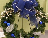 Blue and Silver Wreath; Hanukkah, Christmas