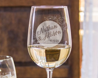 Gepersonaliseerde wijnglas voor stellen - lange steel witte wijn relatiegeschenk, ontwerp: N5