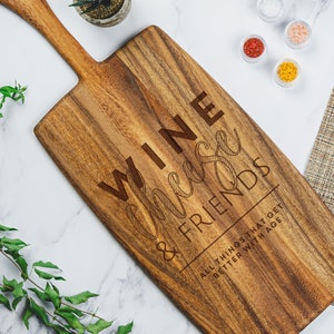Engraved Board with Wine & Cheese Quote - Gifts for Friends Cheese Board, Better With Age, Charcuterie Board Gift, Design: BETTERWITHAGE