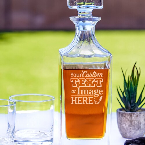 Custom Logo/artwork Whiskey Decanter Set Etsy
