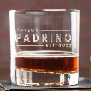 Copa de cóctel personalizada para padrinos, copa de tequila para padrinos, regalo de propuesta de padrinos personalizado, regalo de bautizo, regalo para padrinos, diseño: GDPA2