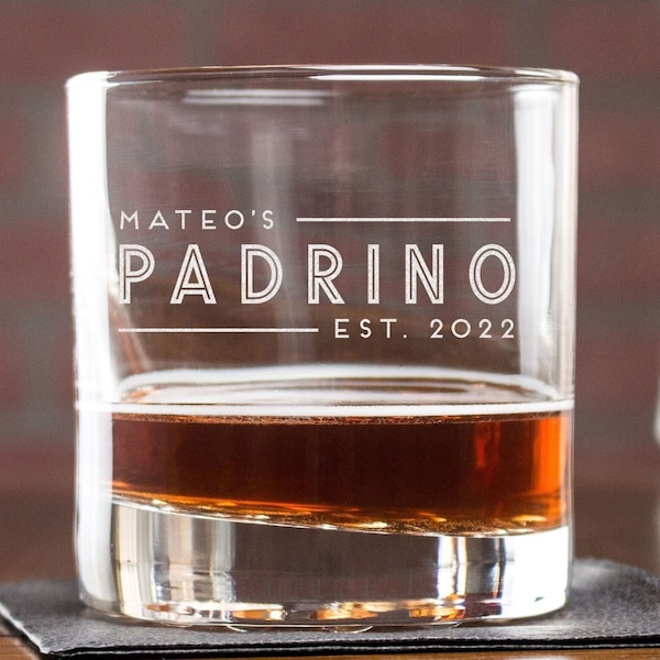 Verre à cocktail Padrino personnalisé, verre à tequila Padrino, cadeau de proposition de parrain et marraine personnalisé, cadeau de baptême, cadeau padrinos, création : GDPA2