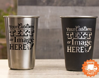 Custom Stainless Steel Cups - Personalized Stainless Steel Tumblers are Superior Drinking Glasses for Beer Drinkers, Design: CUSTOM