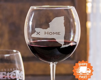 Engraved Multiple State Stemmed Wine Glass Graduation Multiple States to Choose From Custom Going Away or Moving Gift