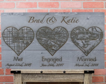 Wedding Photo Gift Metal or Canvas or Paper Best Friend Wedding Gift Newlywed Gift Wall Decor Coordinates Sign Just Married Gift