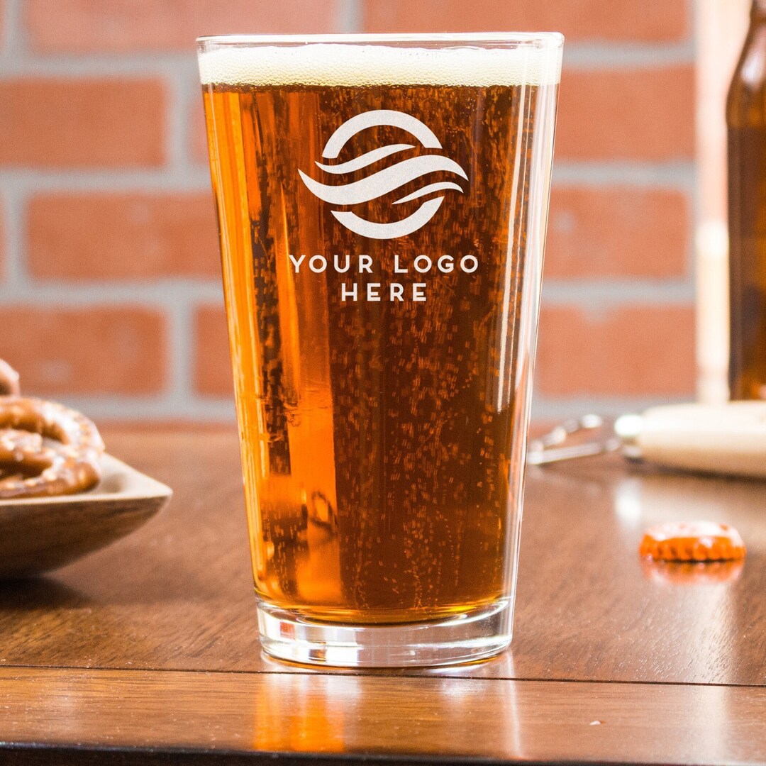 Logo Beer Glasses Bulk Beer Glasses New Company Gifts Etsy
