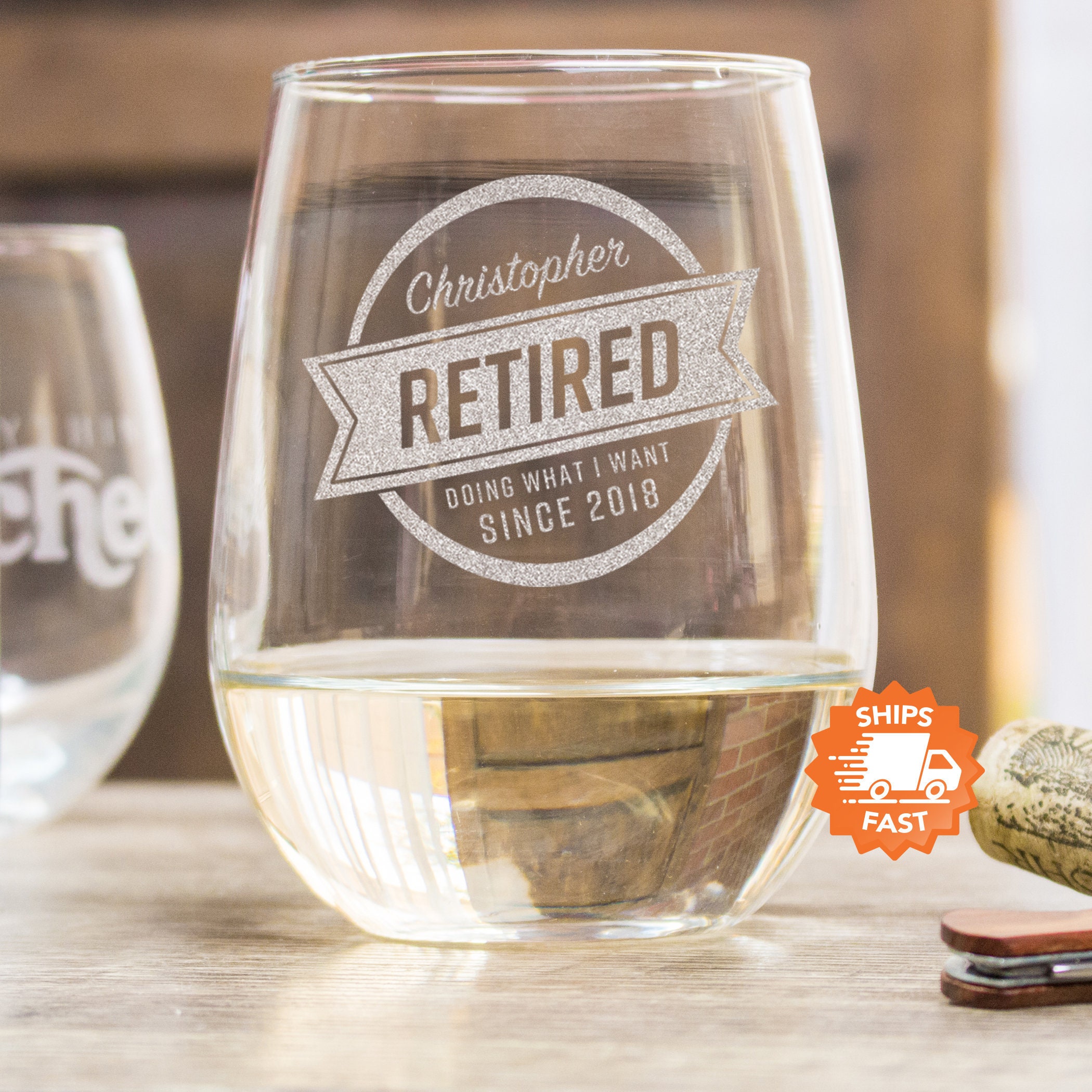 OPEN Retirement Wine Glasses Retirement Gifts for Women Etsy