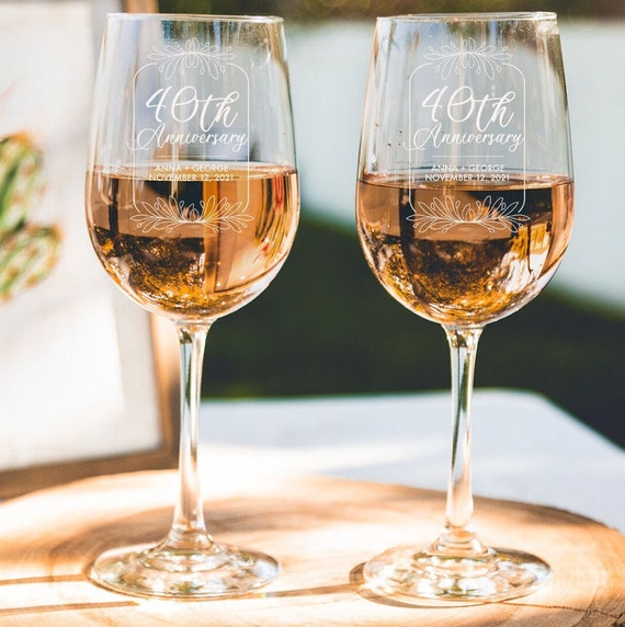 40th clearance wine glass