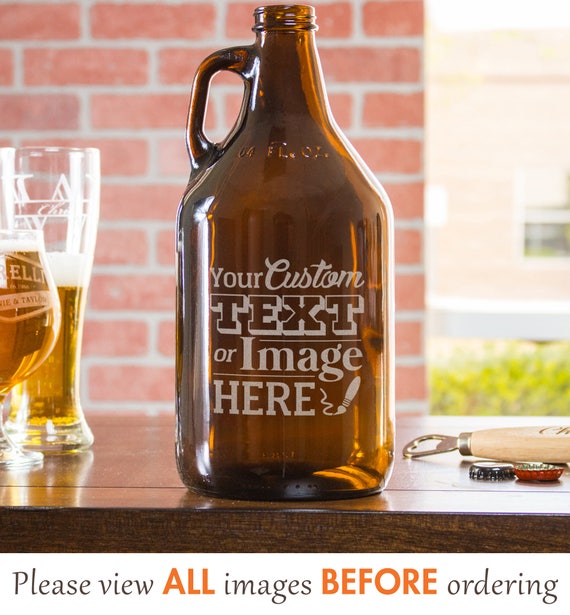 growler personalized beer gift custom growler birthday gift etsy