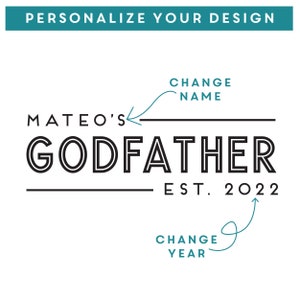 Personalized Godfather Beer Glass Engraved Pint Glass, Godfather Gifts, Baptism Presents, Design: GDPA1 image 3