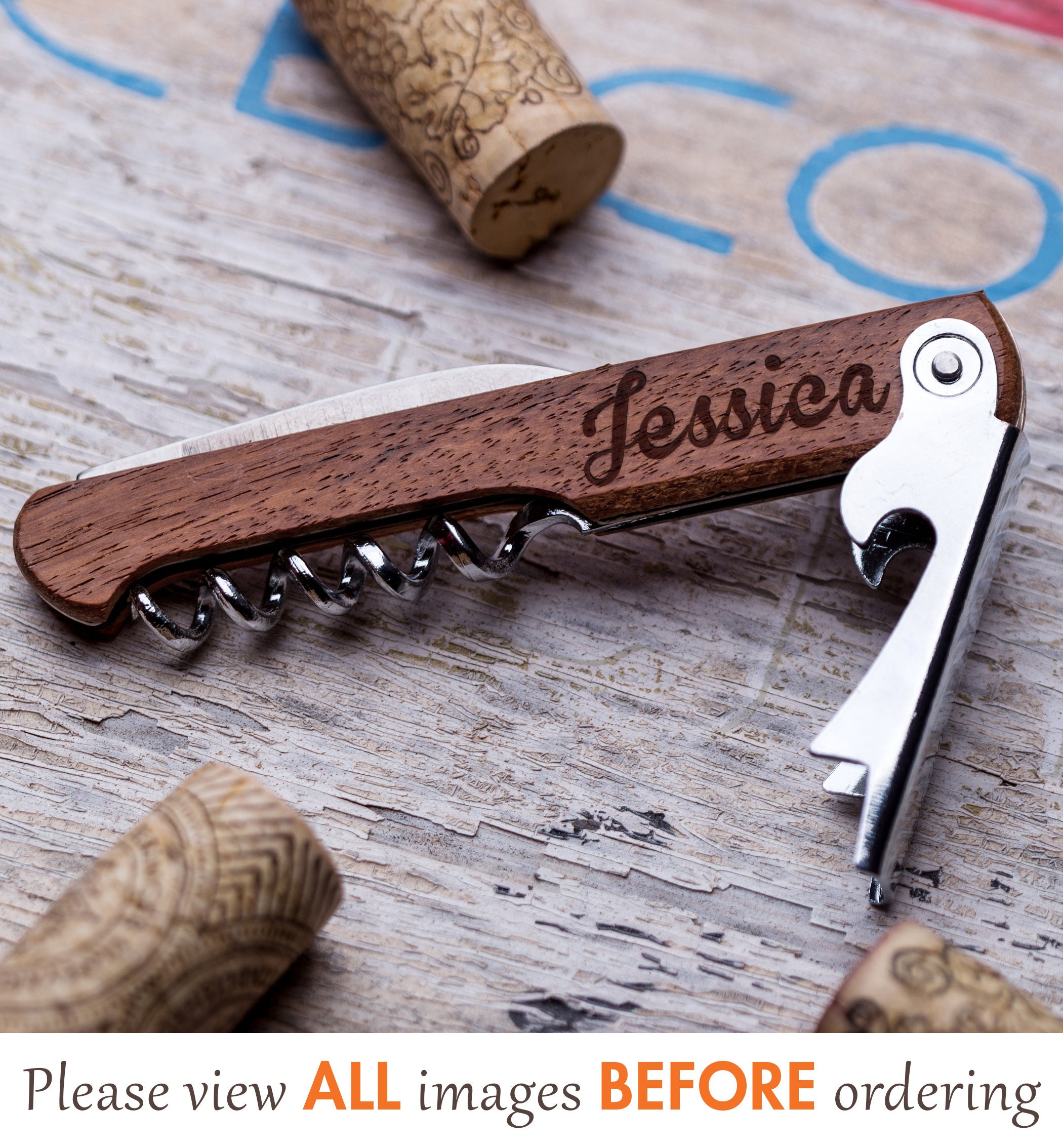 Personalized Cork Opener Custom Bottle Opener Wood Bridal Etsy