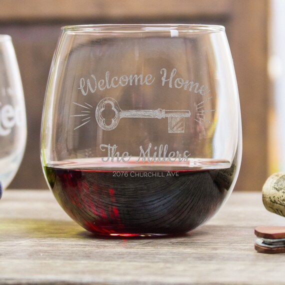 Personalized Housewarming Wine Glasses New Home Wine Gift Etsy
