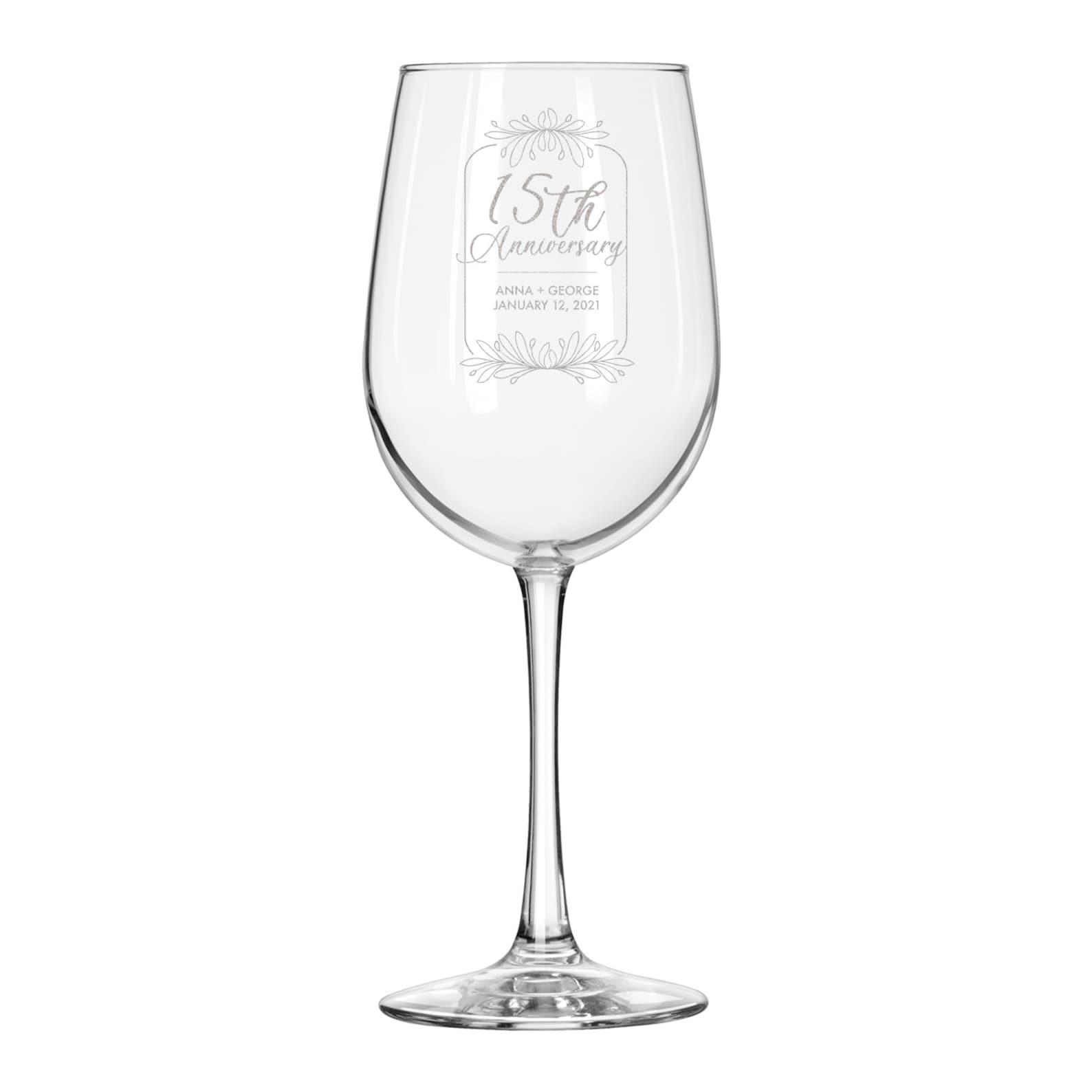 15th Anniversary Wine Glasses Engraved Glass for Wedding Etsy