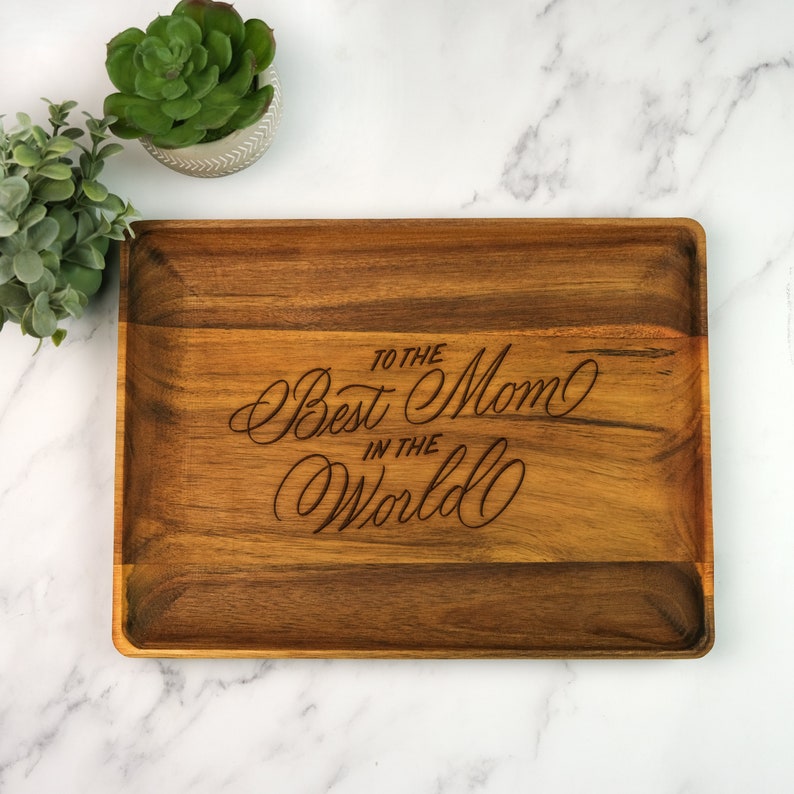 Engraved Tray for Mom Wood Catch All Tray Key Tray Jewelry Etsy