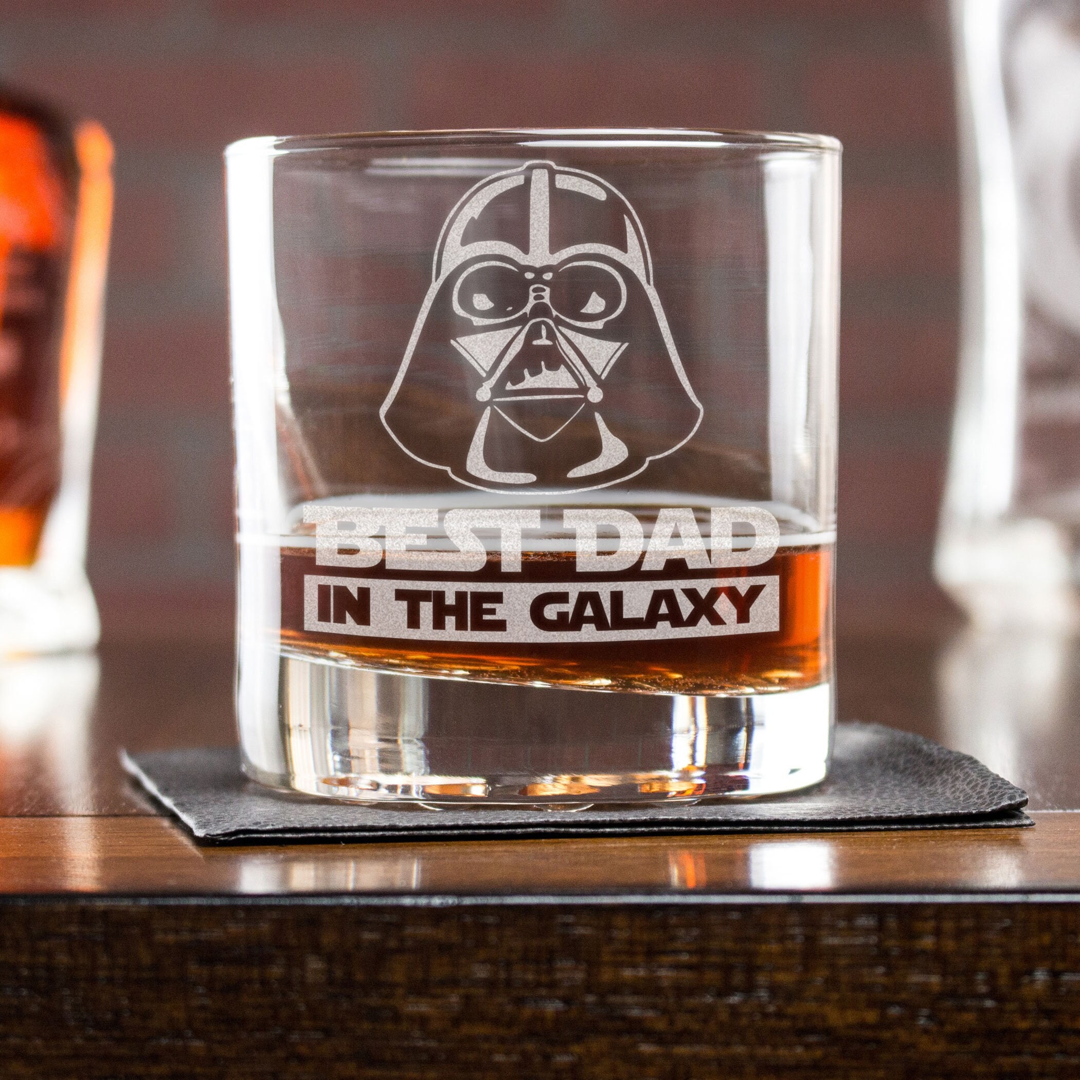 Star Wars Drinking Glass Set of 4 Etched Rocks Whiskey Glasses.