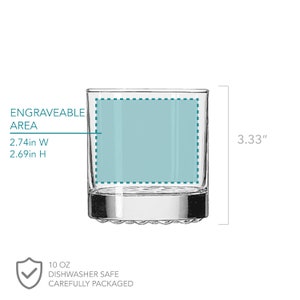 Pode incluir: Um copo transparente de 10 oz com uma &aacute;rea grav&aacute;vel de 2,74 polegadas por 2,69 polegadas. O copo &eacute; lav&aacute;vel na m&aacute;quina de lavar lou&ccedil;a e embalado com cuidado.