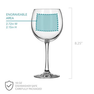 To the Best Mom in the World Etched Wine Glass Add Text to Back Gifts for Mom Red Wine Glass for Mom, Design: MD14 image 2