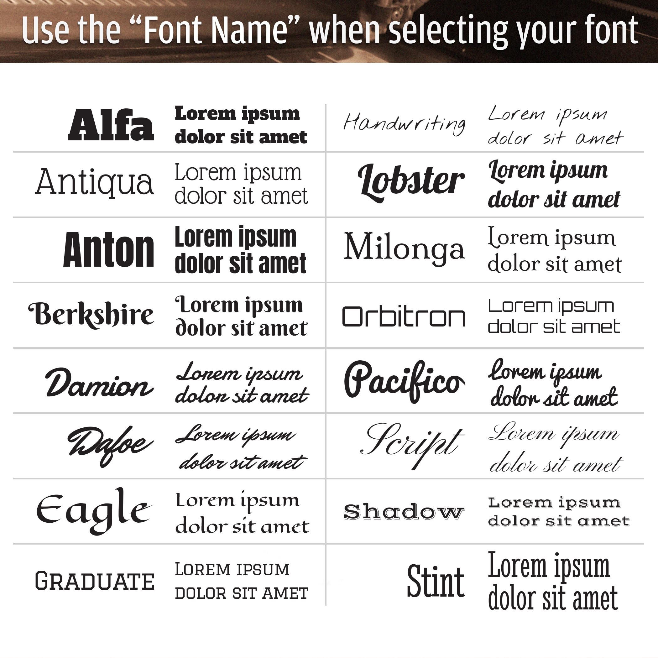 Font Change Add On - Etsy