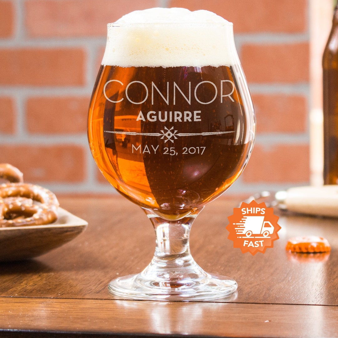Personalized Tulip Beer Glass Personalized Gifts for Men, Groomsmen