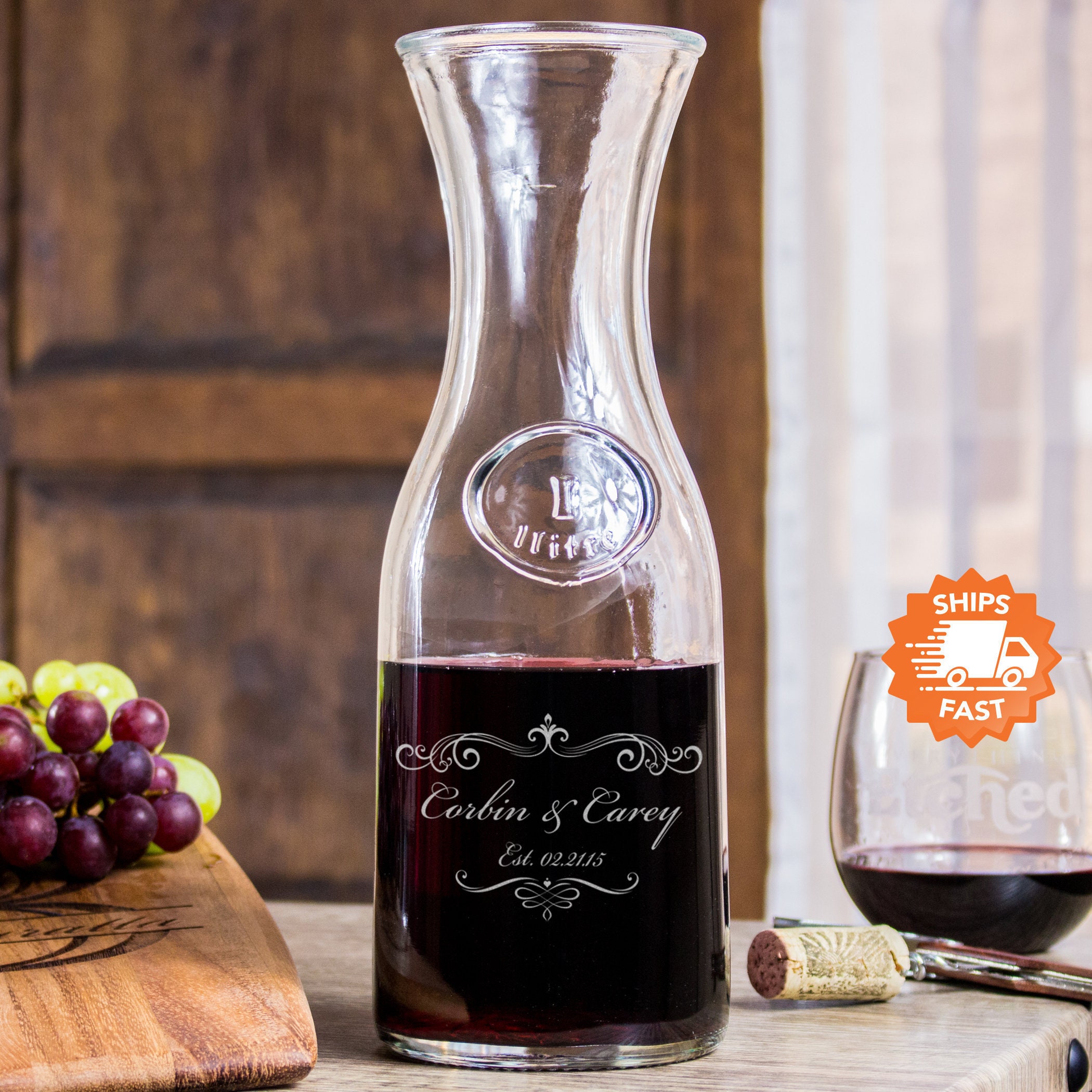 Personalized Wine Decanter Monogrammed Wine Carafe is the Etsy