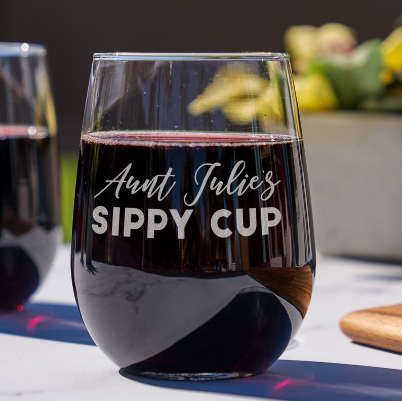 Custom Etched Stemless Wine Glass Bulk Pricing Available Etsy