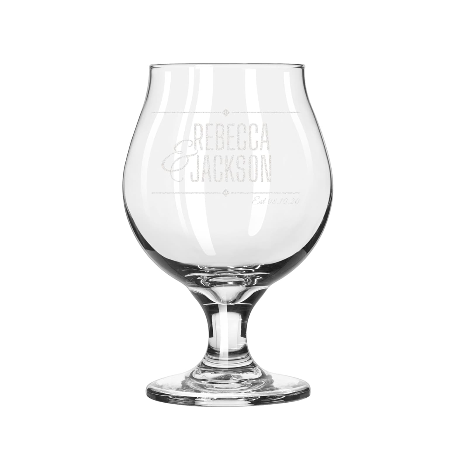 Personalized Beer Glass Etched Tulip Beer Glass Custom Etsy