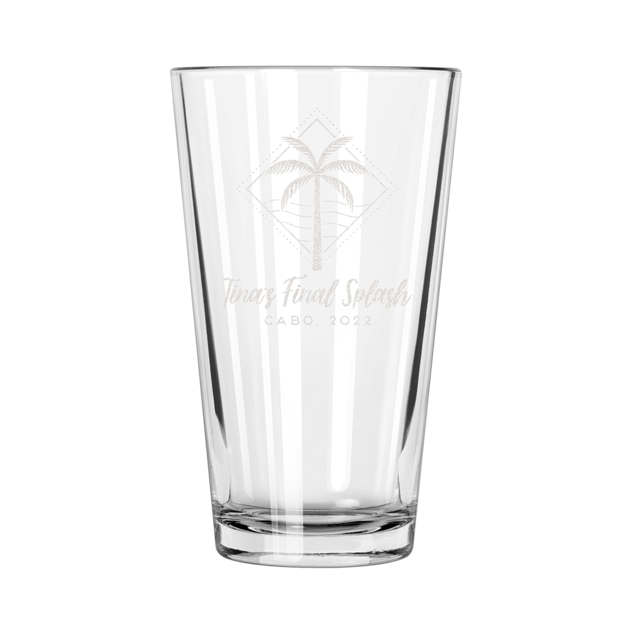 20 oz Etched Pilsner Beer Glass – Pineapples Palms Too