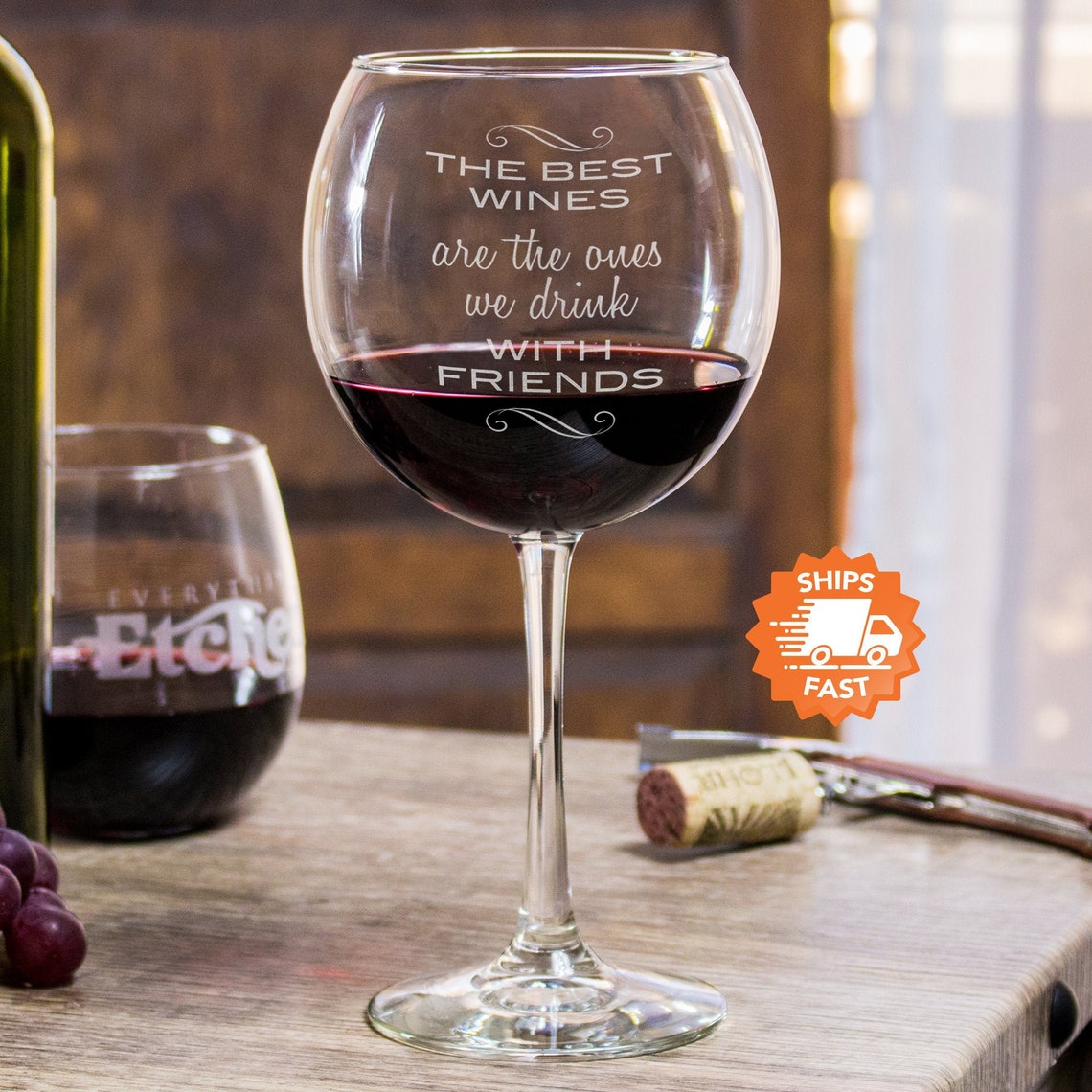 Best Friend Wine Glasses Wine Glasses With Sayings Etched Etsy