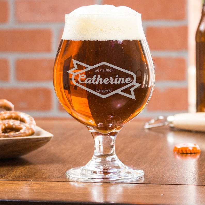 Personalized Belgian Glasses Etched Beer Glass Gifts for Etsy