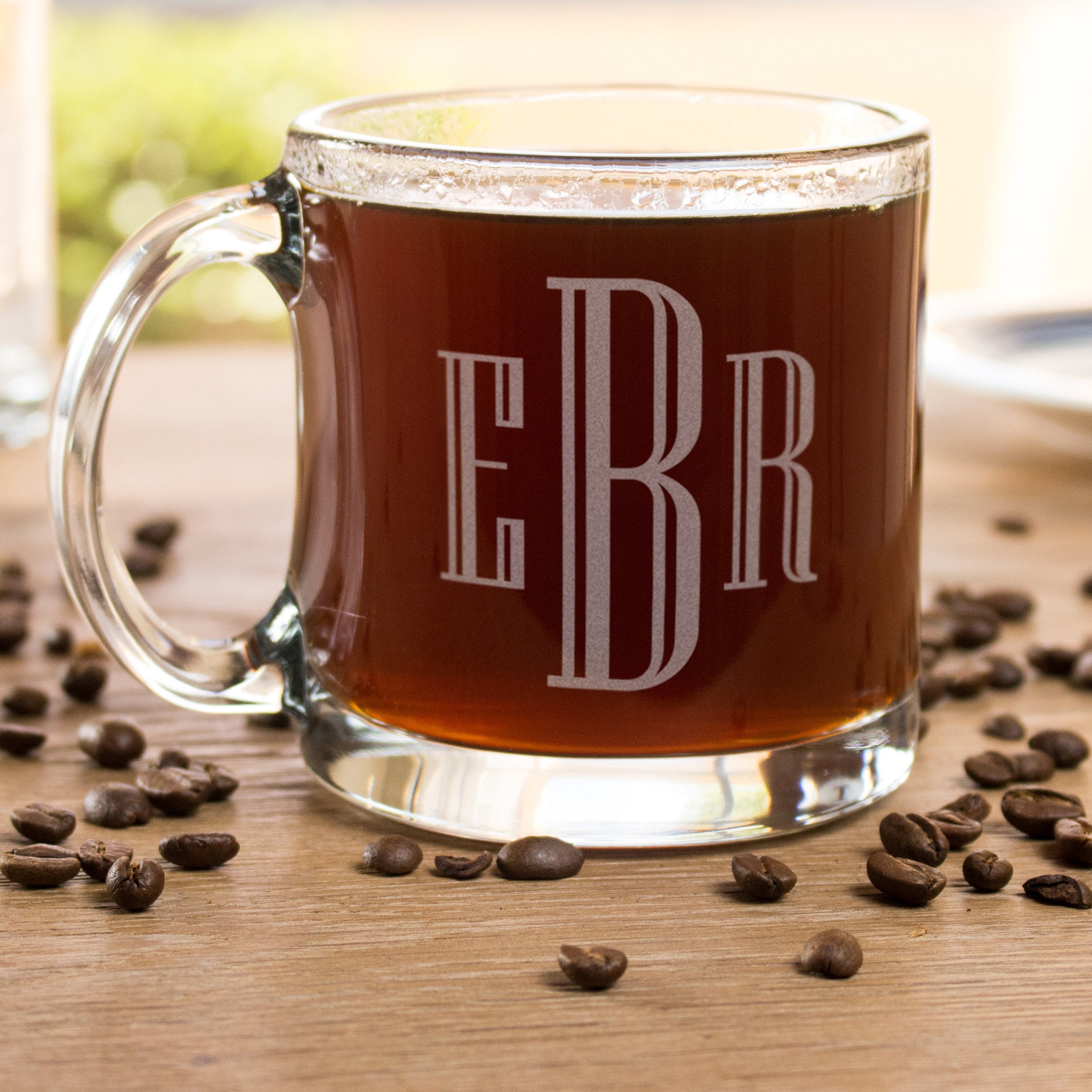 Etched Glass Coffee Mug Personalized Glass Coffee Mugs Etsy