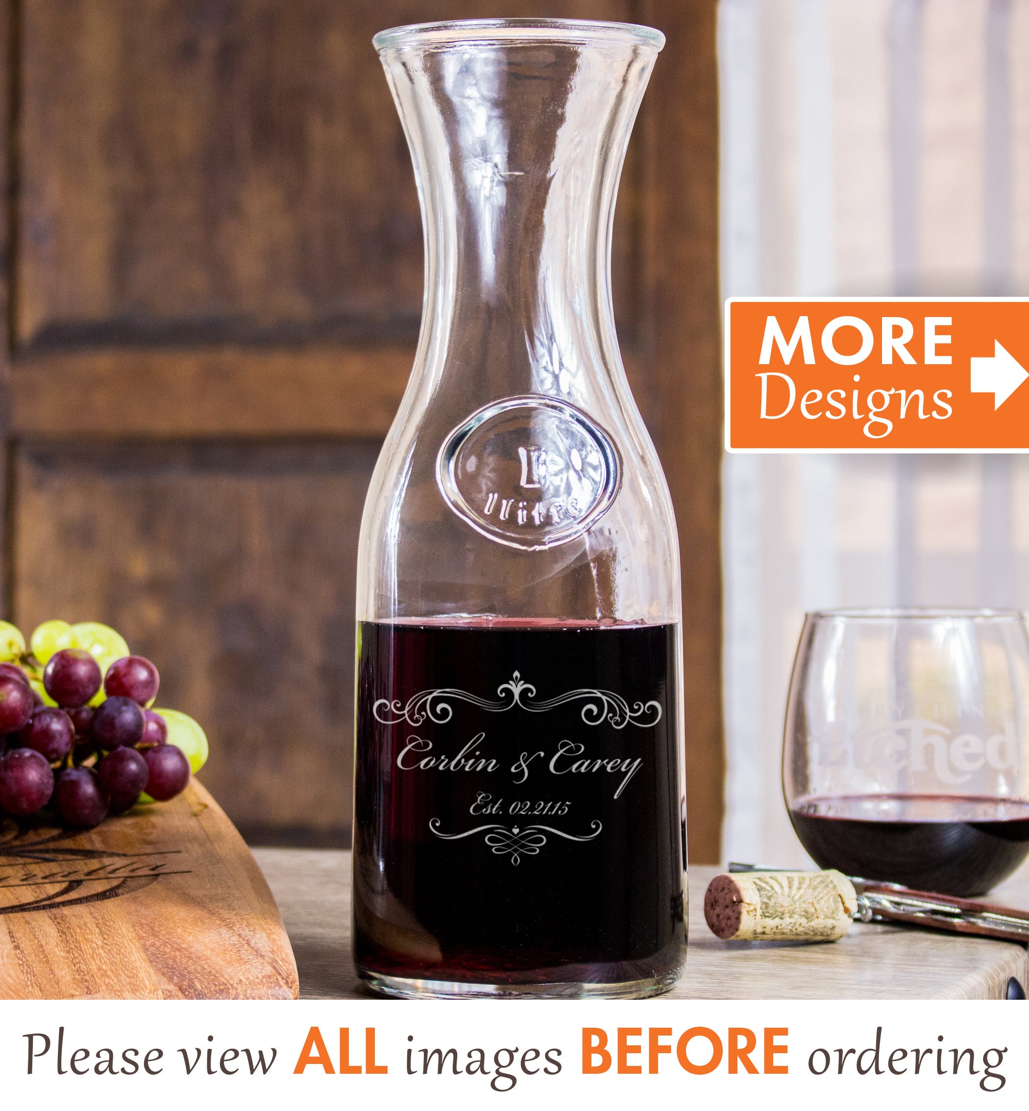 Personalized Wine Decanter 40th Anniversary Gift Custom Wine Etsy